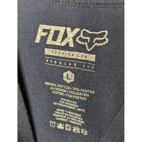 Fox‎ Racing Shield Short Sleeve T-Shirt Blue Boys Large Motorcycle Motocross - Picture 4 of 4